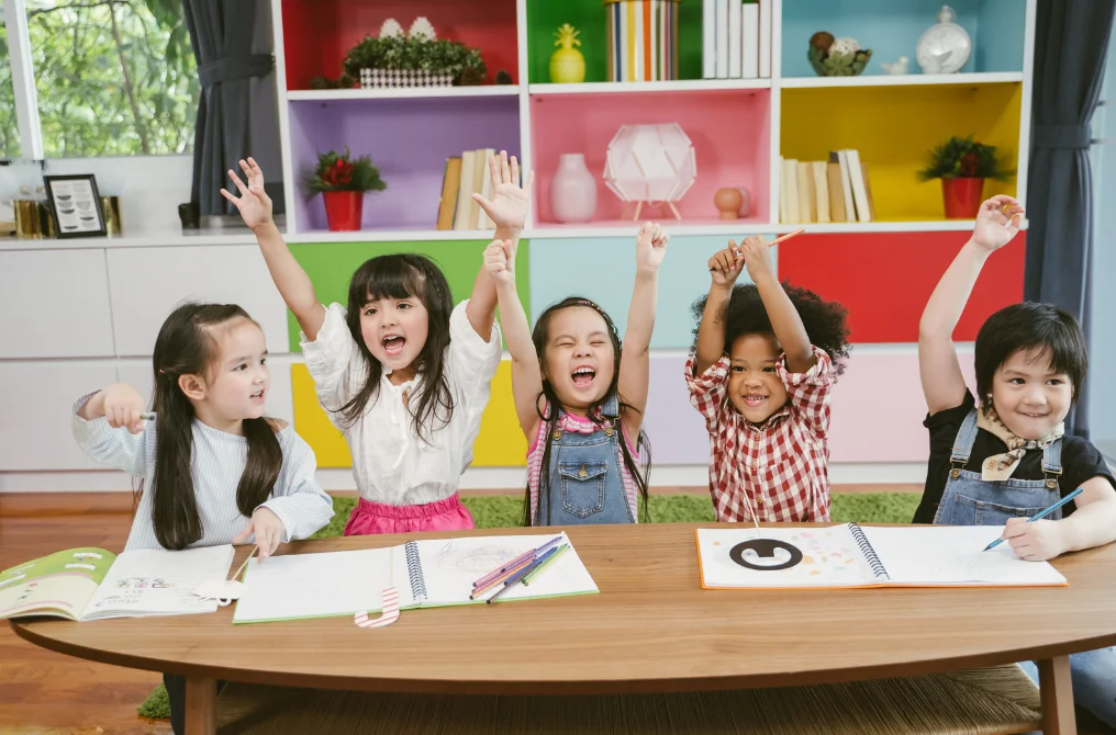 Children happy in nursery