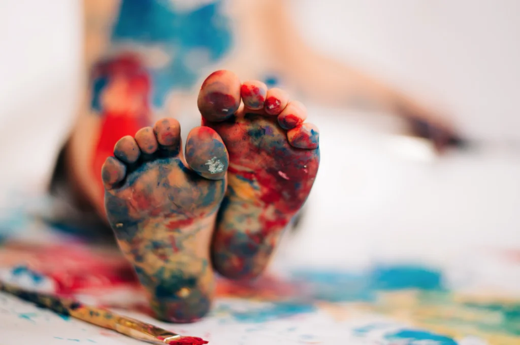 children's shoes with paint