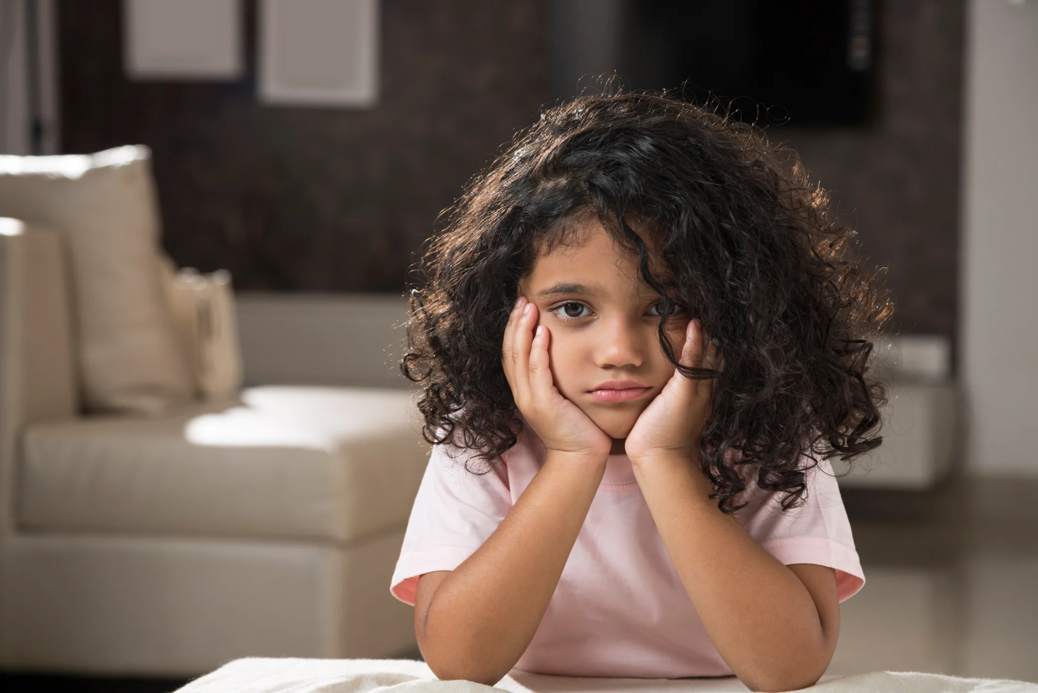 Child showing anxious behaviour