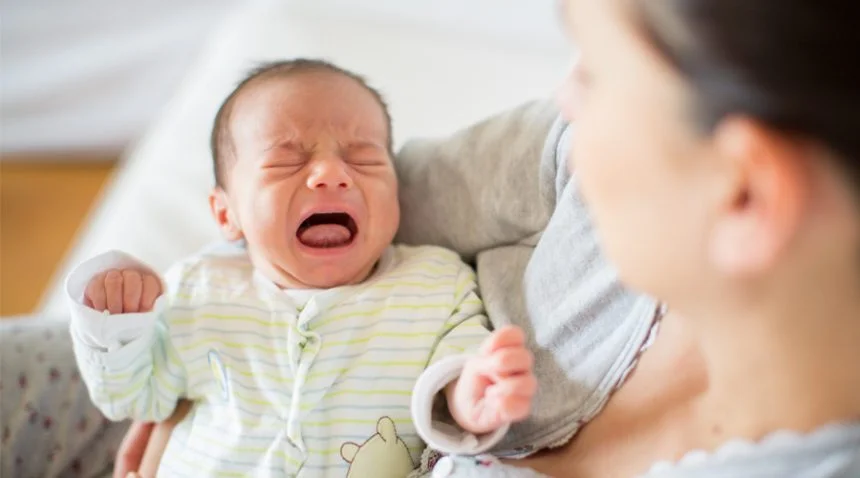 Baby in pain with functional gastrointestinal disorders due to digestive systems problems