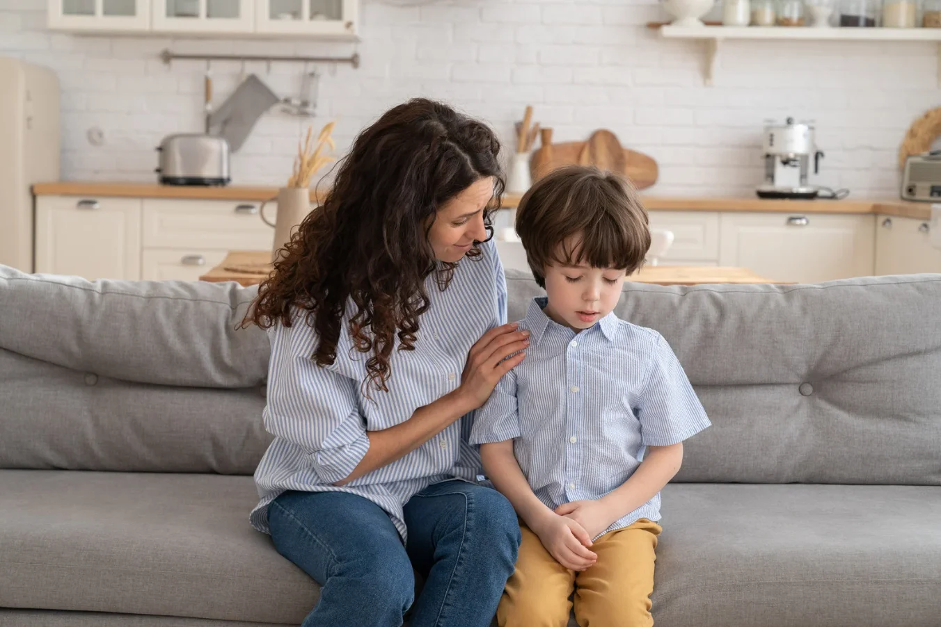 mother and child, mom giving discipline in a loving way