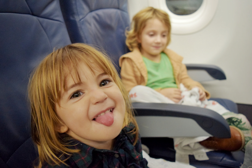 Young children travelling on flight with permission letter