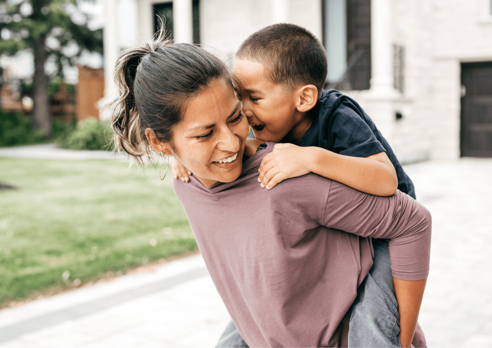 Mom and son on adoption leave