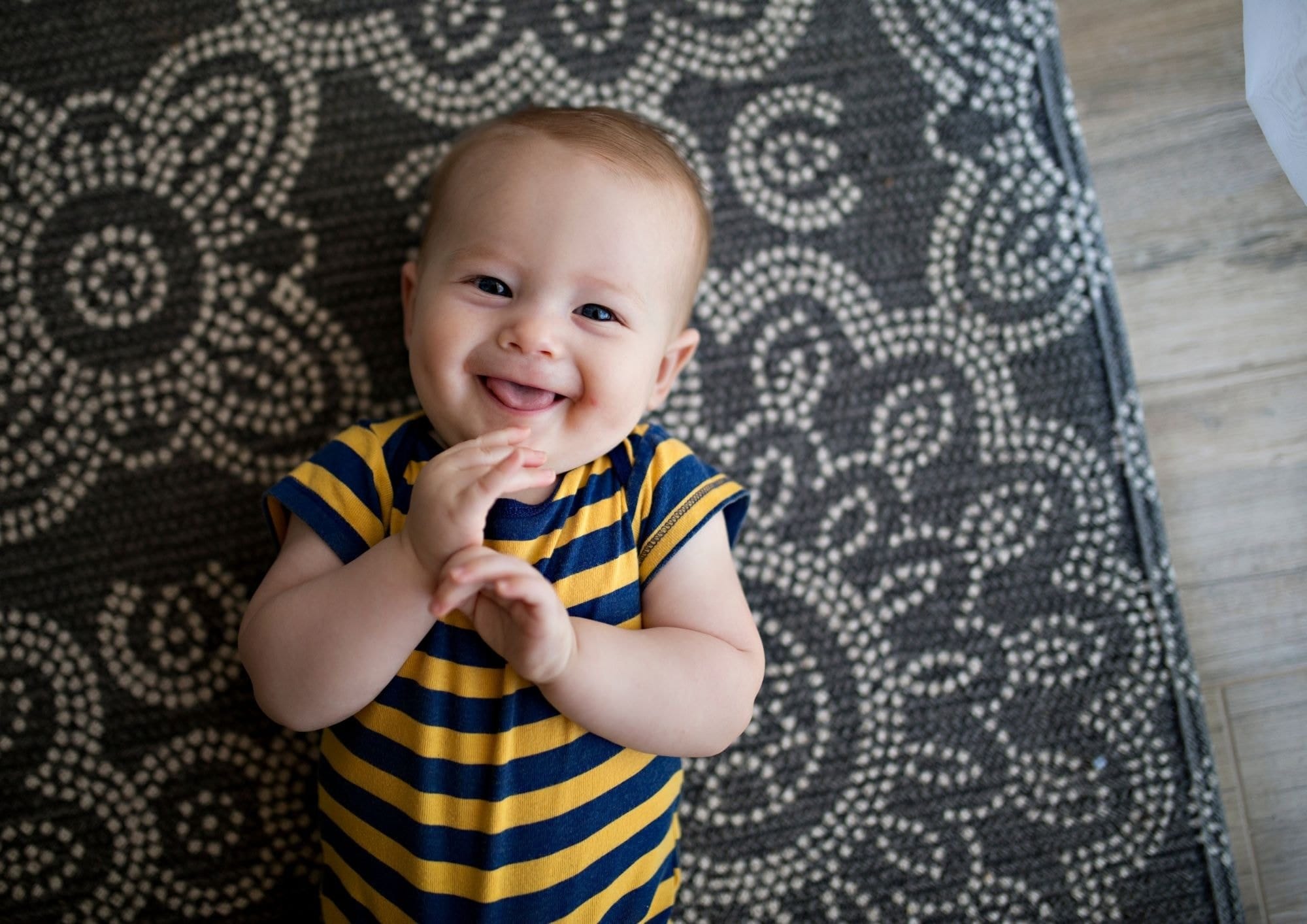 Baby smiling in the first few months